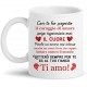 Tazza Un Amore Intenso, lotterò per Te! Ti Amo! Idea regalo San Valentino. Scegli il colore