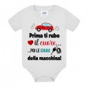 Body bodino neonato bimbo Prima ti rubo il cuore, poi le chiavi della macchina! Divertente!