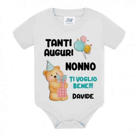 Body bimbo bimba neonato neonata Tanti auguri nonno! Personalizzato con il nome!