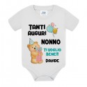 Body bimbo bimba neonato neonata Tanti auguri nonno! Personalizzato con il nome!