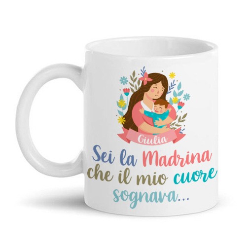 Tazza Personalizzata con foto Madrina Sei la Madrina Migliore del Mondo Mug  11 Oz - ColorFamily