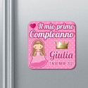 Calamita bomboniera Il mio primo compleanno Principessa, personalizzata con nome e data! Rosa!