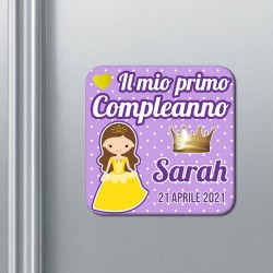 Calamita bomboniera Il mio primo compleanno Principessa, personalizzata con nome e data! Lilla!