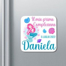 Calamita bomboniera Il mio primo compleanno Coda di Sirena, personalizzata con nome e data!