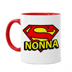 Tazza mug 11 oz color rossa Super Nonna, idea regalo per la festa dei nonni!