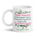 Tazza mug 11 oz Nonna mi hai insegnato l'amore, dedica dolcissima personalizzata con nomi, festa dei nonni!