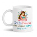 Tazza mug 11 oz Sei la nonna che il mio cuore sognava, personalizzata con nome, festa dei nonni!