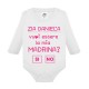 Body neonato bimbo e bimba manica lunga Zia vuoi essere la mia madrina? SI o NO, personalizzato con nome!