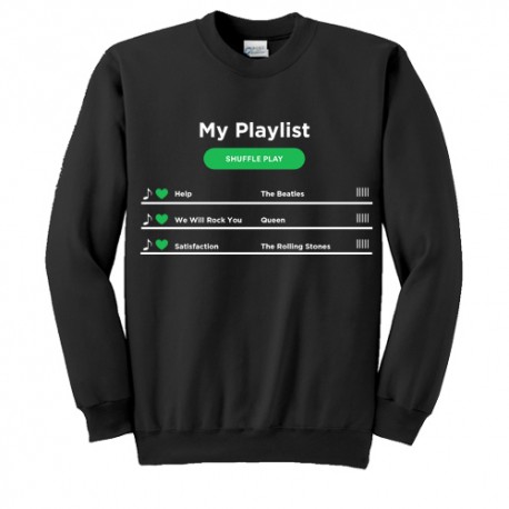 Felpa Unisex Uomo e Donna Playlist Personalizzabile delle tue Canzoni del Cuore! Shuffle Play App Musica Personalizzato! 