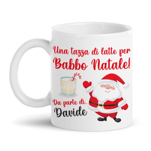 Tazza mug 11 oz Latte per Babbo Natale, da parte di, personalizzata con  nome o nomi!