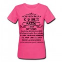 T-Shirt Maglietta Donna fucsia Non mi fai paura ho un marito pazzo! Divertente, PERSONALIZZATA CON MESE DI NASCITA!