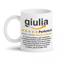 Tazza mug 11 oz Recensione divertente 5 stelle DEDICA PERSONALIZZABILE per AMICA! Scrivi quello che vuoi!