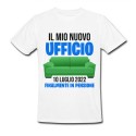 T-shirt maglietta uomo Nuovo ufficio, divano, finalmente in pensione! Personalizzata con data! Idea regalo pensionamento!