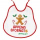 Bavaglino bavetta neonato Appena sfornato, biscotto Natale! Personalizzato con nome di bimbo! Bordo rosso!