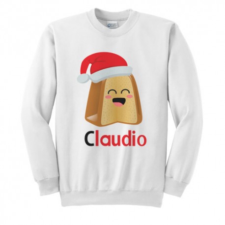 Felpa Girocollo Uomo Pandorino dolce divertente di Natale personalizzata con il nome! 