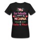 T-Shirt Maglietta Donna Felicità è essere la nonna di... PERSONALIZZATA CON NOME o NOMI nipote o nipoti! Nera!