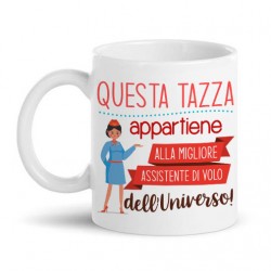 Tazza mug 11 oz Questa tazza appartiene alla migliore assistente di volo dell'universo! Idea regalo con il mestiere!