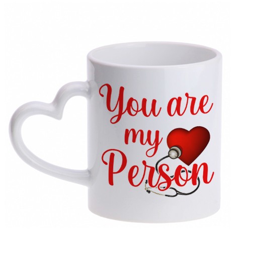 Tazza mug 11 oz You are my person! Sei la mia persona! Stetoscopio anatomy  cuore! Manico love!