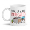 Tazza mug 11 oz Sono un super impiegatto! Gatto impiegato divertente in ufficio!