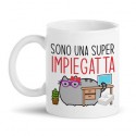 Tazza mug 11 oz Sono una super impiegatta! Gatto impiegata divertente in ufficio!