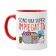 Tazza mug 11 oz Sono una super impiegatta! Gatto impiegata divertente in ufficio! Color rossa!