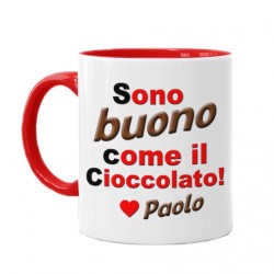 Tazza mug 11 oz color rossa Sono buono come il cioccolato, PERSONALIZZATA CON IL NOME! 