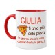 Tazza mug 11 oz rossa Ti amo più della pizza! Divertente regalo d'amore PERSONALIZZATA CON NOME! San Valentino!