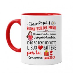 Tazza color Buona festa del papà! Mamma ti ama! Personalizzato con nome! 