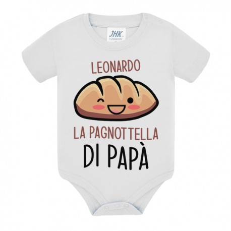 Body neonato bimbo La pagnottella di papà, personalizzato con nome bambino! Pagnotta di pane panino kawaii divertente! 