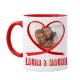 Tazza mug 11oz Personalizzata con la vostra foto nel cuore e i vostri nomi stile serie tv! Idea regalo amore ti amo! 