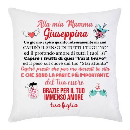 Federa per cuscino Alla mia mamma, personalizzata con nome! Un giorno  capirò, grazie per il tuo amore, dedica da figlio!