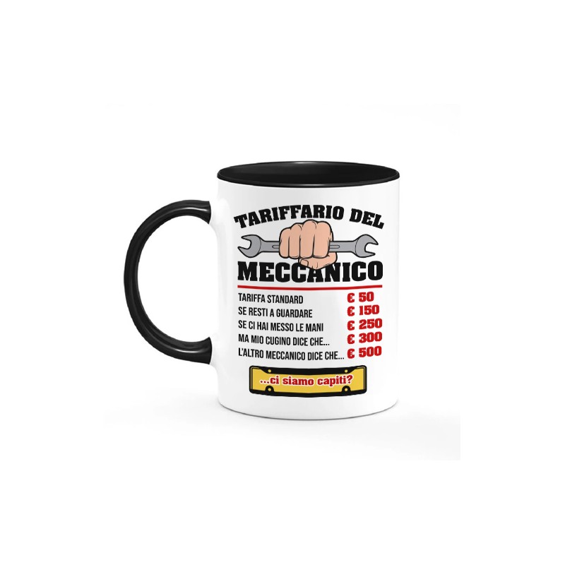 Tazza color mug 11 oz Tariffario del Meccanico, Regalo Divertente Officina  Auto, Automobili, Moto!