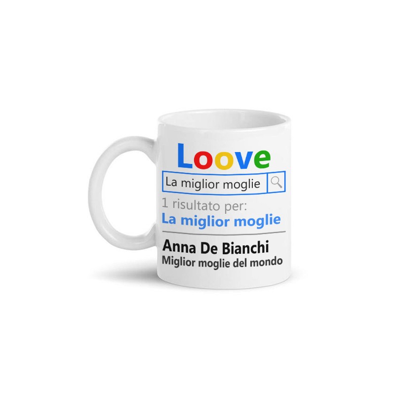 Tazza mug 11 oz Love motore di ricerca migliore moglie del mondo