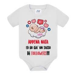 Body bimba Appena nata ho già un sacco di followers! Personalizzato con nome neonata!