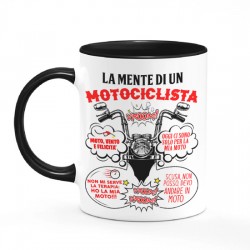 Tazza mug 11oz La mente di un motociclista! Divertente idea regalo, passione moto! Personalizzabile!