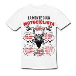 T-Shirt Maglietta Uomo La mente di un motociclista! Passione motocicletta moto!