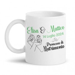 Tazza mug 11oz Promessa di matrimonio, personalizzata con nomi e data! Nozze, sposi, mod. D