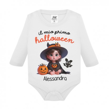 Body neonata manica lunga Il mio primo Halloween! Personalizzato con nome!