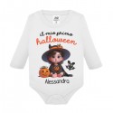 Body neonata manica lunga Il mio primo Halloween! Personalizzato con nome!