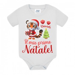 Body bimbo e bimba Il mio primo Natale! Personalizzabile con nome! Tigrotto!